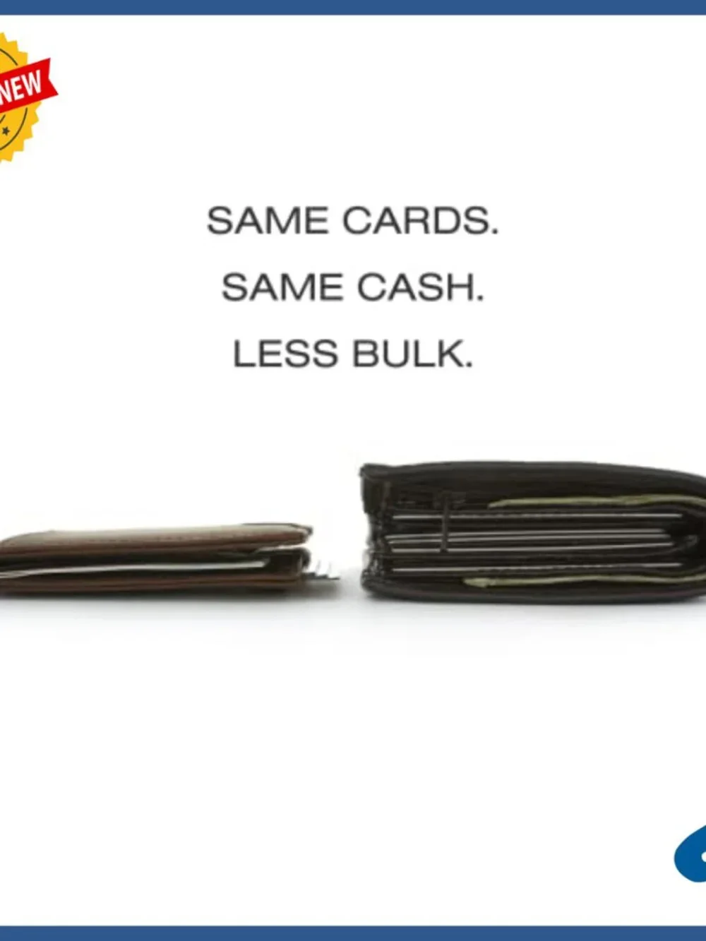 Men's Leather Bifold Wallet with Secret Compartment, Minimalist Design